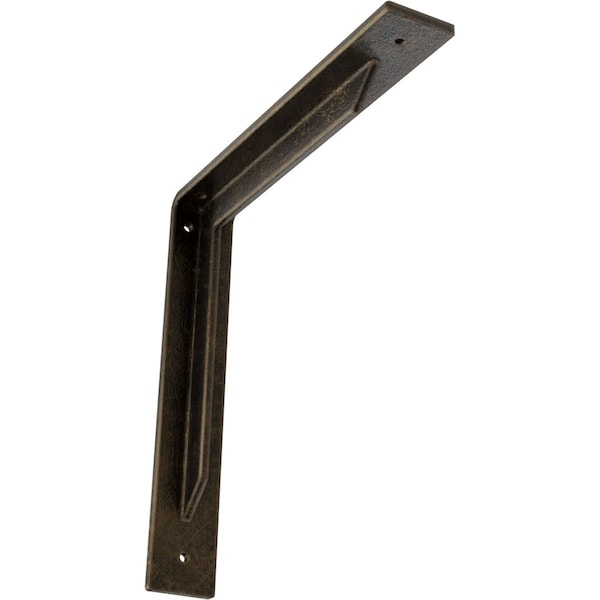 Ekena Millwork Stockport Steel Bracket, Antiqued Pale Gold 2"W x 12"D x 12"H BKTM02X12X12STAPG - main